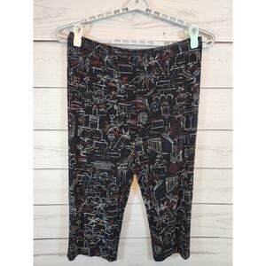 Coldwater Creek Women's Multicolor Print High Rise Travel Knit Capri‎ Pants 1X